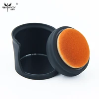 anmor round shaped foundation brush with brush holder and mirror professional make up brushes for black portable travel tool