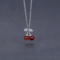 fashion new simple red cherry necklaces female choker clavicle chain short necklace women jewelry party gift