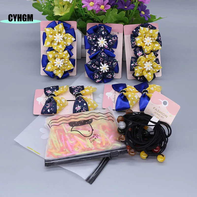 Новые модные милые резинки для волос набор заколок кавайная эластичная резинка