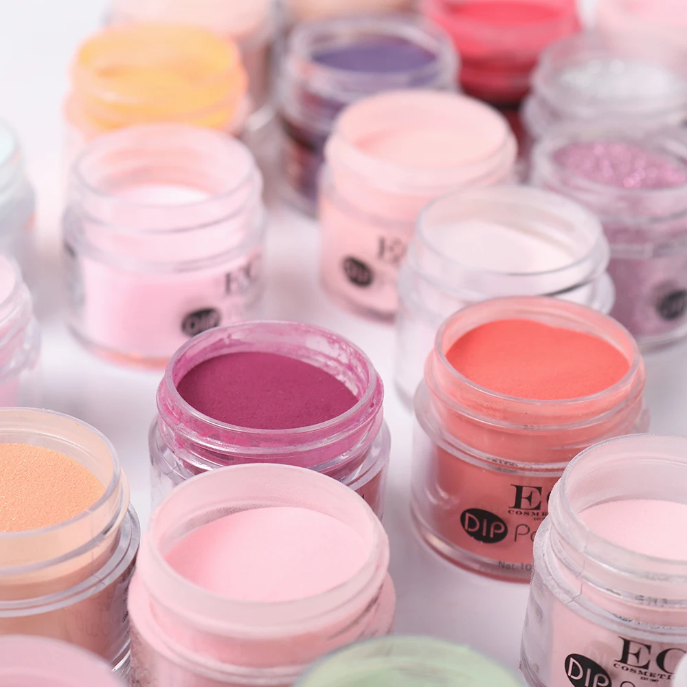 Glike набор порошков для ногтей цвета розовый белый телесный цвет окунающий