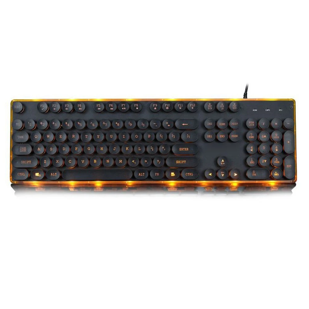 

Retro Punk Mechanical Feel Keyboard 104 Key Wired Backlit Gaming Keyboard RGB Ergonomic keyboard for Compute Laptop