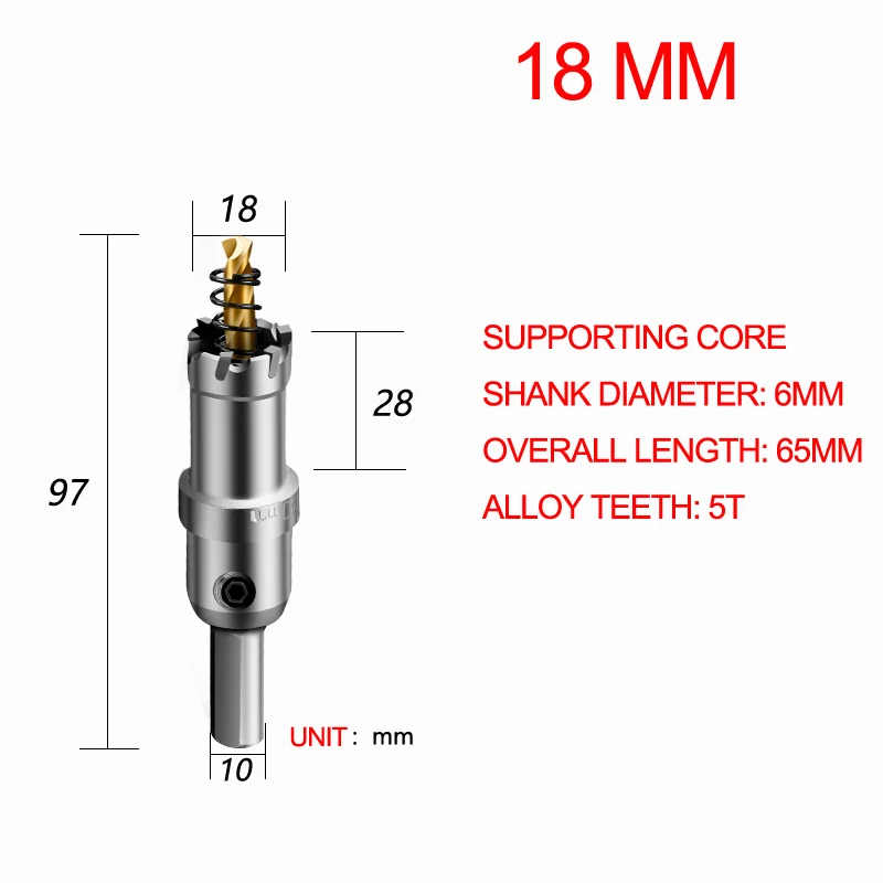 18mm 14-75 мм YG10X твердосплавный сверлильный нож для резки комплект для отверстия алюминиевый сплав железная пластина из нержавеющей стали 1 шт - Цвет: 18mm