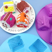 silicone chocolate birthday cake mold 3d christmas gingerbread for house baking biscuit pan bakeware decoration accessories