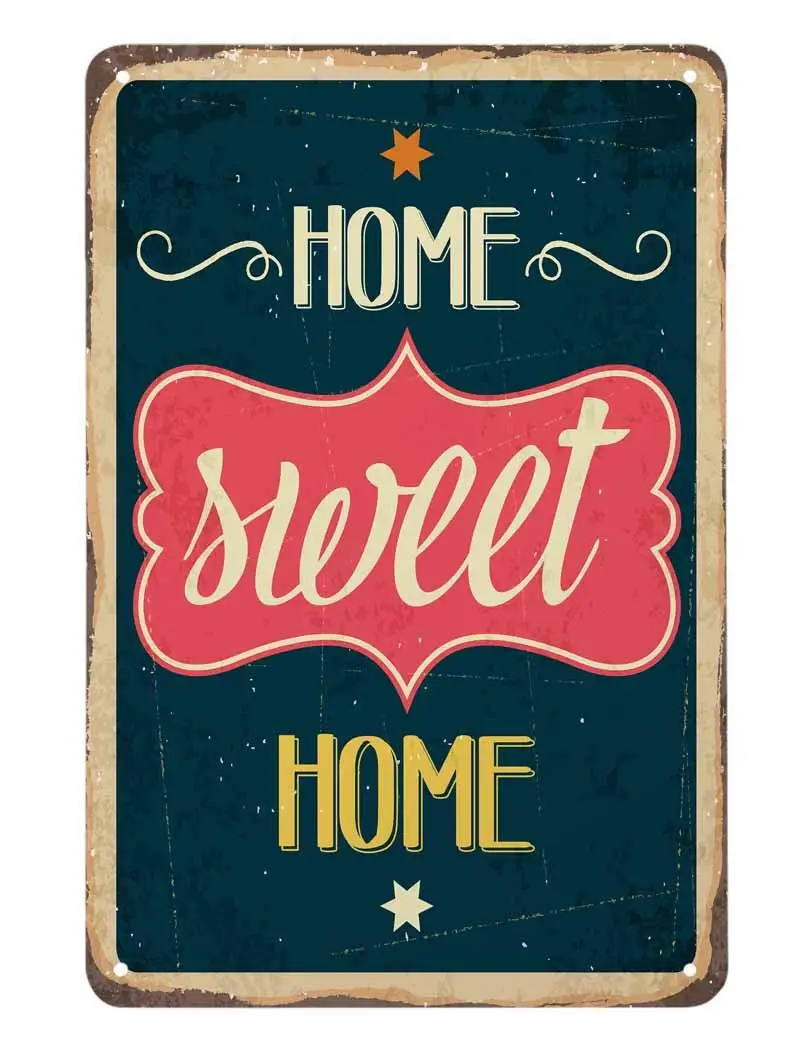 

Home Sweet Home Tin Sign, Vintage Metal Tin Signs for Cafes Bars Pubs Shop Wall Decorative Funny Retro Signs for Men