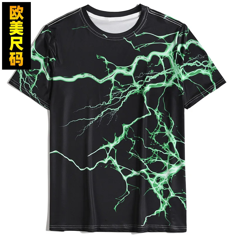 

2021 new summer men's T-shirt loose 3D printing Harajuku oversized T-shirt casual men's T-shirt O-neck hip-hop sports top