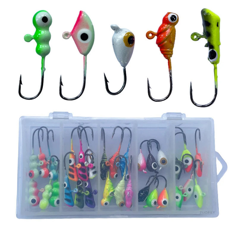 6Pcs/Bag or 30Pcs/Box Winter Ice Fishing Lure 1.2g~1.9g Mini Metal Lead Head Hook Bait Jigging Barbed | Спорт и развлечения