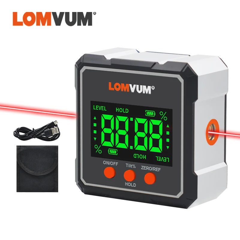 

LOMVUM Digital Protractor Inclinometer Magnetic Base Electronic Level Box Magnetic Base Angle Gauge Meter Measuring Tools