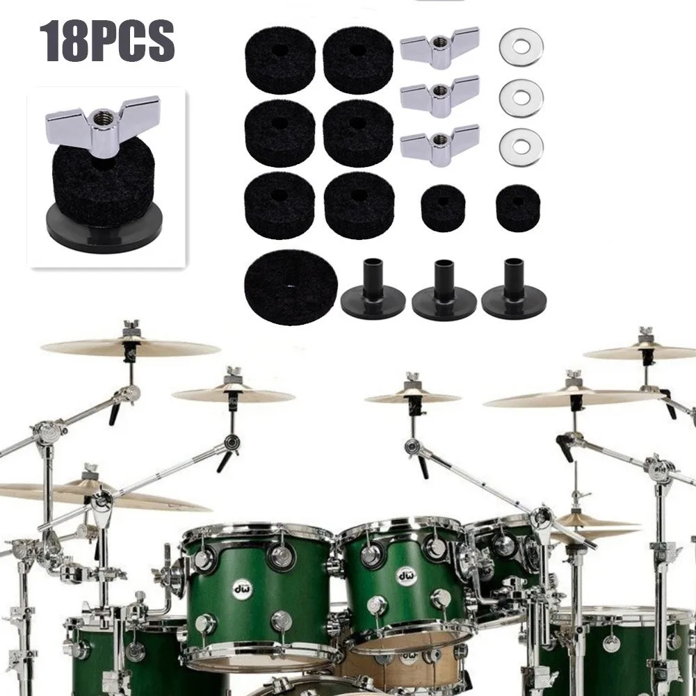 

Cymbal Sleeves Wing Nuts Metal Gaskets Felt Pad Set Cymbal Felts Washers Screws Kit For Most Drum Musical Instrument Accessories