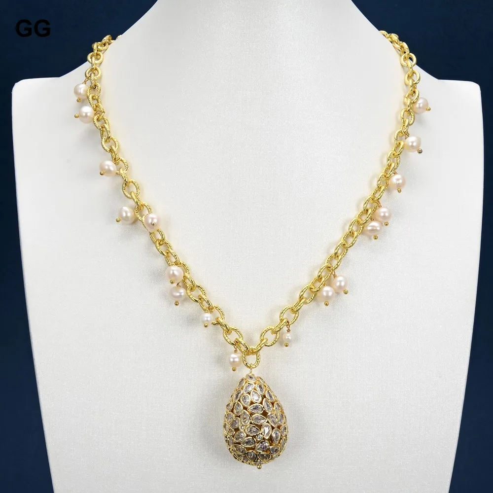 

Цепочка с кулоном женская с натуральным белым жемчугом, 19 дюймов