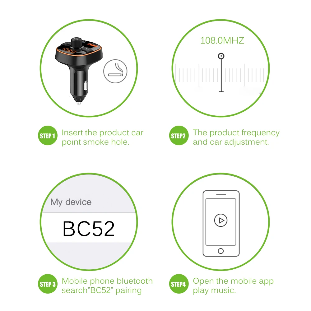 Onever BC51 Bluetooth Автомобильный MP3 плеер беспроводной комплект fm-передатчик ЖК-дисплей
