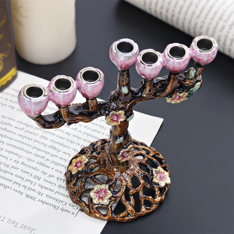 H& D 5 стилей Иудейская Менора Античная коллекция Hanukkah Menorah Статуэтка ручная роспись подсвечник держатель для дома вечерние украшения подарок