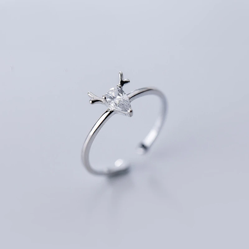 MloveAcc симпатичное серебряное очаровательное Открытое кольцо с оленем