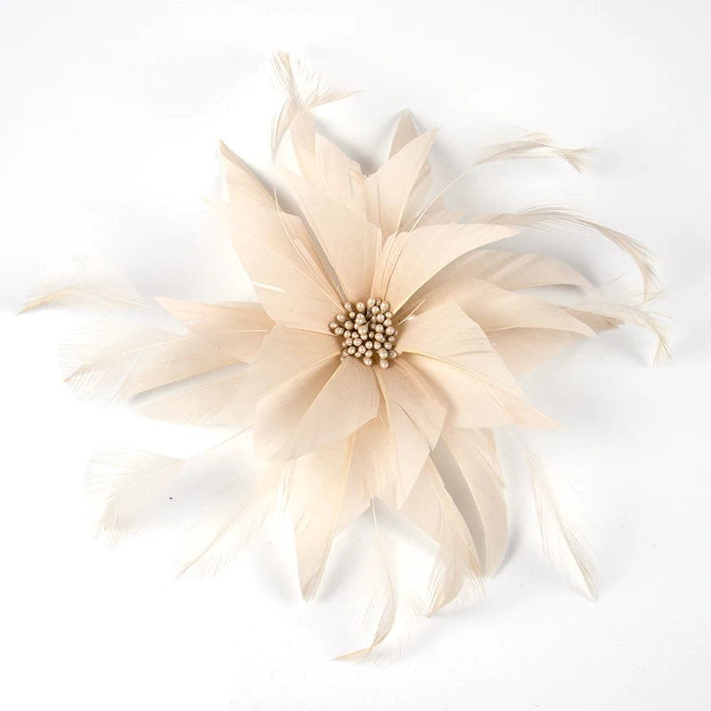 Пушистые бежевые гусиные перья свадебные украшения сделай сам аксессуары для