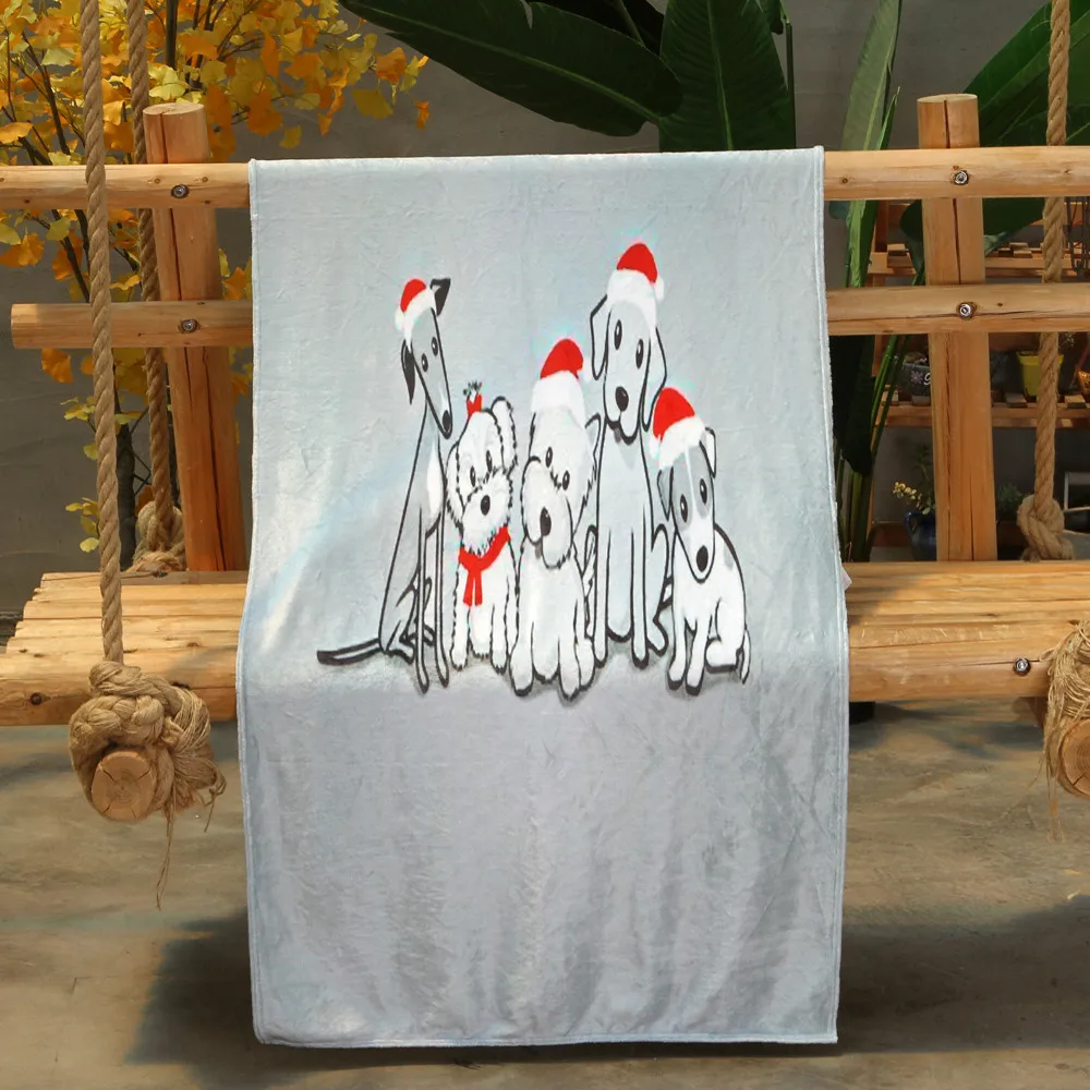OUNEED Christmas Blanket Flannel Fabric Sofa Bed Blanket 150x200CM Office Children Towel Portable Car Travel Cover Blanket#45