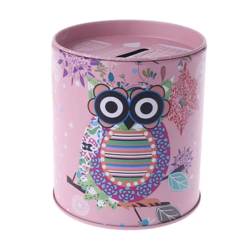 Копилка в стиле ретро креативная металлическая жестяная виде совы копилка для