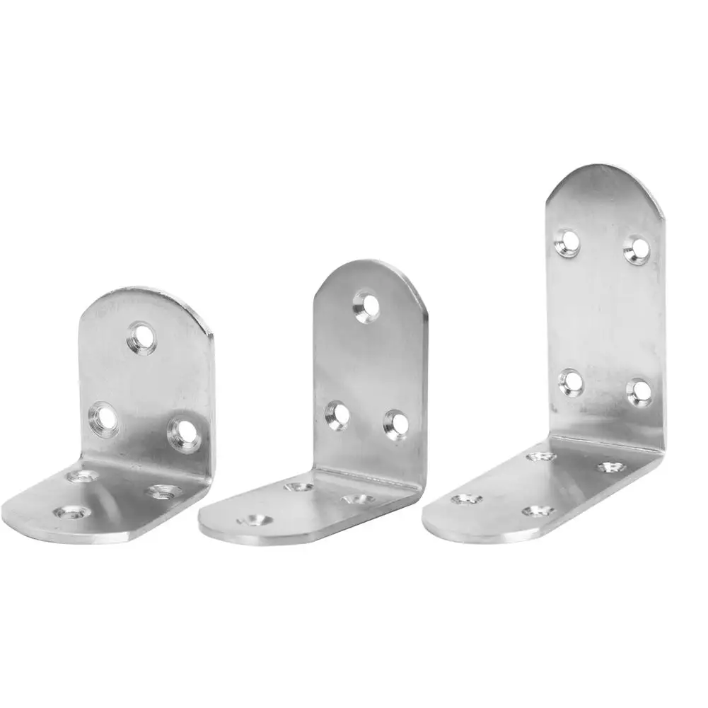 

4pcs Connecting Piece Thick Stainless Steel Right Angle Codes Metal Fastener Code 90 Degree Furniture Reinforcement Connector