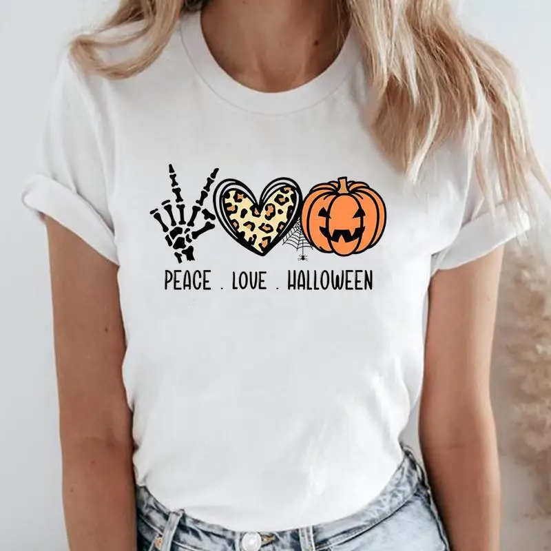 

Women 90s truck skull trend pumpkin Autumn kawaii Fall Halloween Thanksgiving Cartoon Tops Tees Graphic T-Shirt Tshirt Clothes