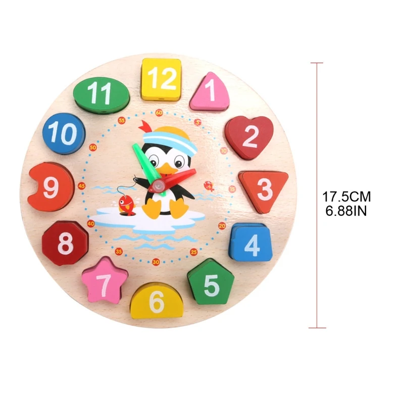 

50LE Children's Simulated Puzzle Clock Jigsaw Educational Toy with Cartoon Ocean Pattern Portable Educational Toys