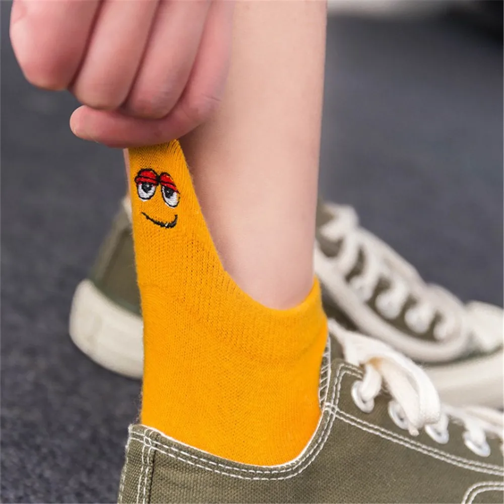 Женские хлопковые носки милые короткие до лодыжки повседневные на каблуке с
