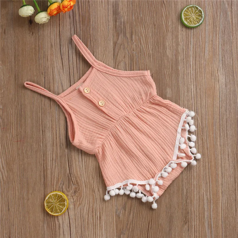 2020 летние комбинезоны для маленьких девочек милый однотонный комбинезон без