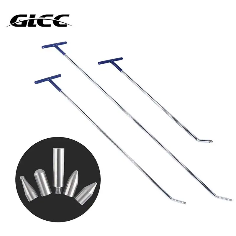 GLCC Crowbar PDR Tools 95cm Set Dent Repair Rods Pry Bars Stainless Steel Paintless Car Body Dent Remove Profession Tools
