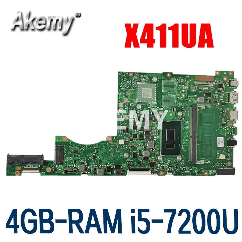 Akemy для Asus X411 X411U X411UN X411UQ материнская плата ноутбука X411UA протестирована W/ 4GB RAM i5 7200U