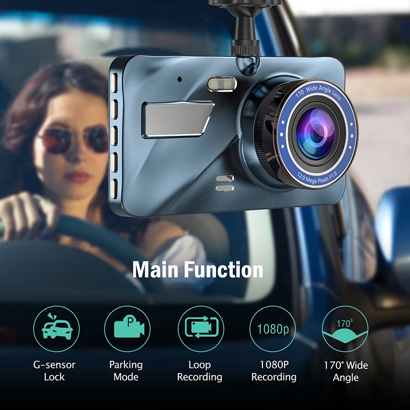 Car DVR Dash Camera Rear View Dual Lens 1080P 3.6&quot Full HD Cycle Recording G-Sensor Cam Video Recorder Dashcam Gift | Автомобили и