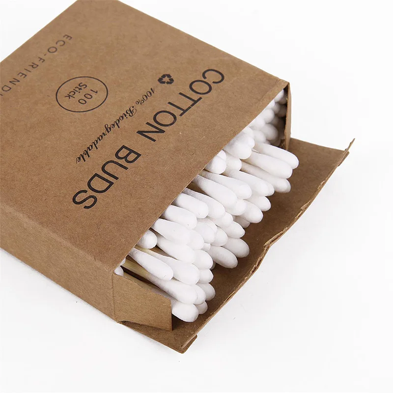 

100/200pcs Double Head Bamboo Cotton Swab Disposable Wood Sticks Cotton Buds For Beauty Makeup Nose Ears Cleaning Tools
