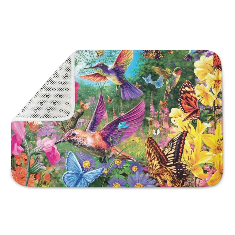 Входной коврик с принтом Колибри бабочки цветов Комнатные напольные коврики