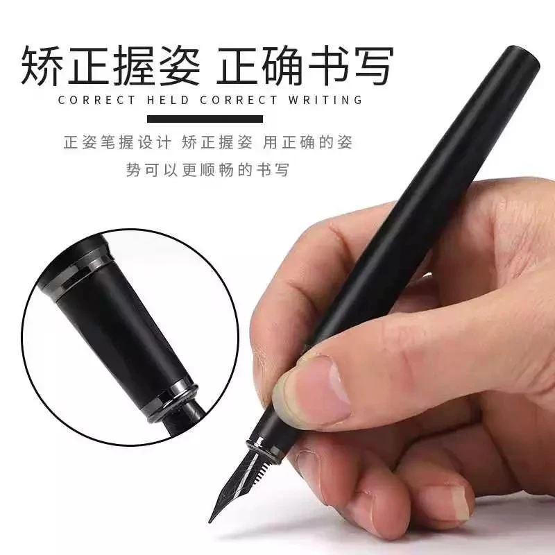 

Paili 8000 Metal Fountain Pen Ink Pen Titanium Black Fine Nib Business Office school supplies Writing Pen