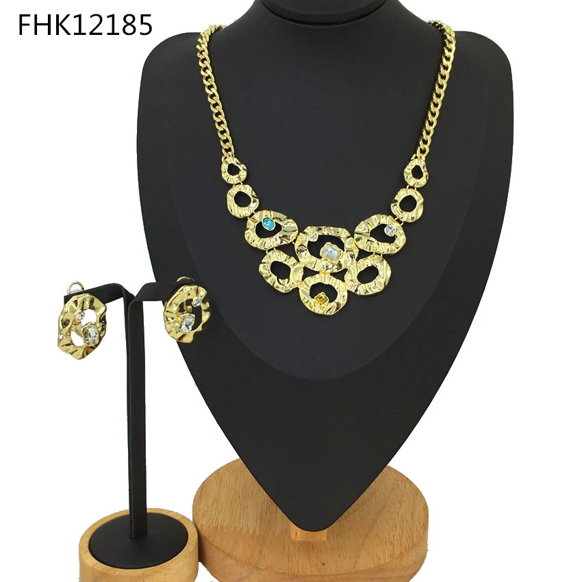 

Yuminglai Gold Color Dubai Jewelry Sets for Women African Luxury Jewelries Italian Gold Plated Jewelry Sets FHK12185