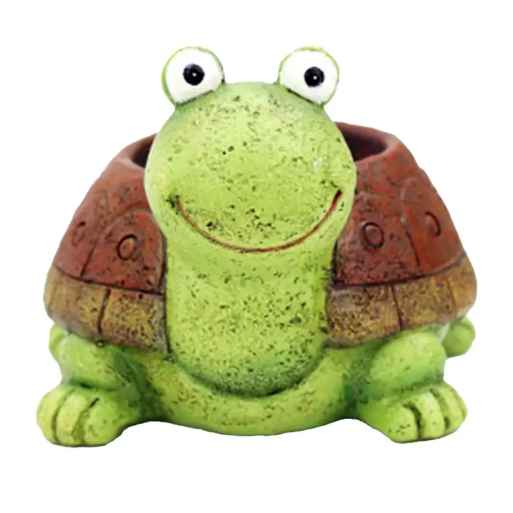Декоративный цветочный горшок в виде черепахи маленький портативный для