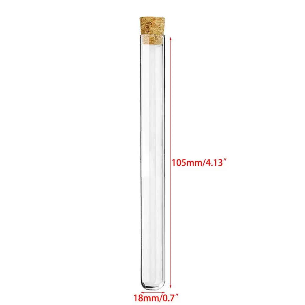 

Plastic Test Tube with Cork Stopper Bead Storage Vial Containers M17F