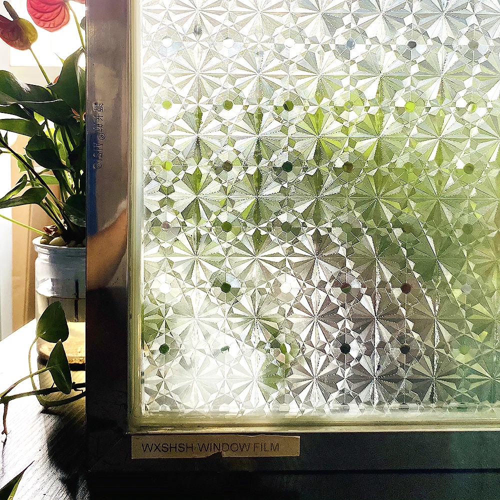 

WXSHSH 3D Decorative Window Film Static Self-Adhesive Privacy Glass Sticker for Home Office Frosted Heat Insulation Window Cling