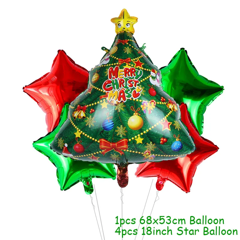 5pcs Balloon Set Рождественские украшения, воздушные шары, Набор Санта Клауса, снеговика, рождественские воздушные шары из фольги Globos, рождественские украшения для вечеринки, рождественские украшения - Цвет: 5pcs Balloon Set