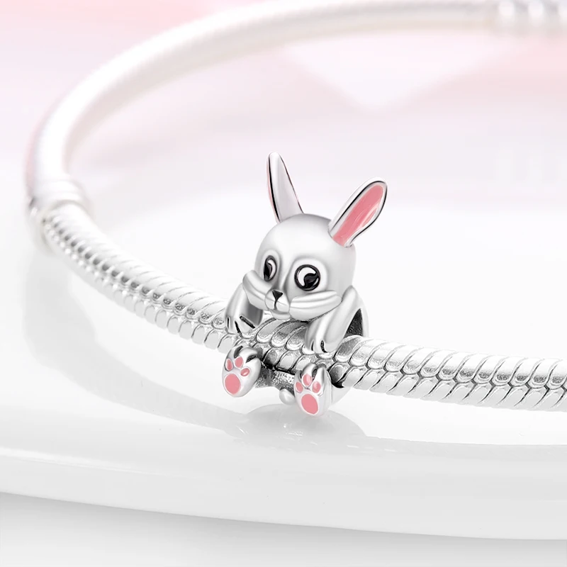 

2022 Hot Sale 925 Silve pet rabbit beaded Bead ​Fit Original Pandora Bracelet Women Plata De Ley Silver Pendant Bead Diy Jewelry