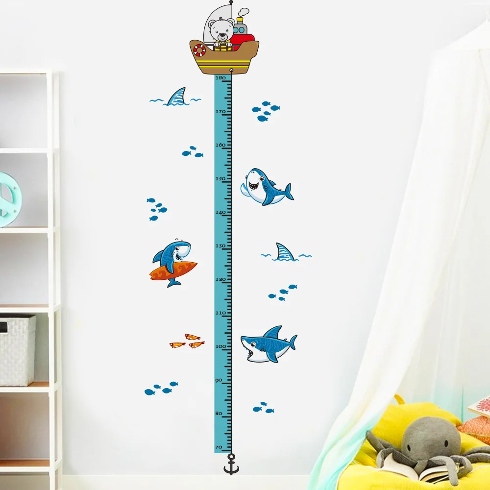 Детский дальномер животные Акула слон детский измеритель роста настенные