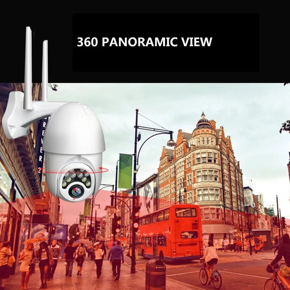 Наружная 360 градусов камера видеонаблюдения беспроводная Ptz водонепроницаемая купольная камера домашняя hd-камера ночного видения