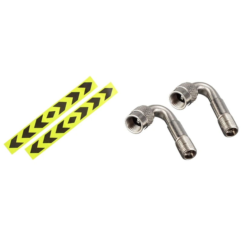 2 шт. удлинитель клапана шины Adapto 45 градусов и светоотражающий Предупреждение