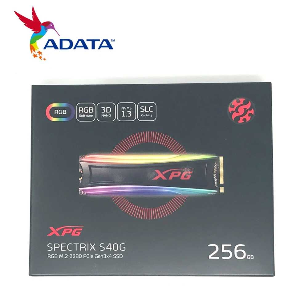 ADATA XPG S40G 512 ГБ 256 1 ТБ RGB 3D NAND PCIe Gen3x4 NVMe 3 м. 2 2280 Внутренний твердотельный Накопитель