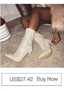 Женские ботинки ботильоны со стразами и стразами пикантные замшевые короткие сапоги с острым носком на высоком каблуке осенне-зимние женские ботинки для вечеринок 41, 42