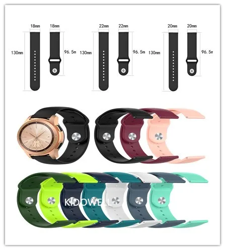 18 мм 20 мм 22 мм силиконовый ремешок для huawei/Withings/samsung gear s3 Galaxy Watch 42 мм 46 мм/Amazfit Bip Smartwatch сменный ремешок