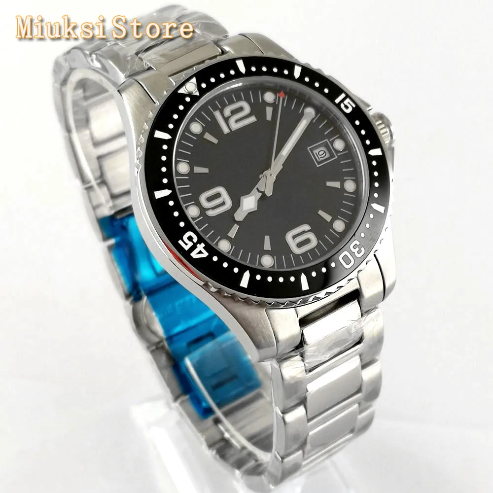 Часы мужские Bliger 40 мм с сапфировым стеклом черным циферблатом керамической