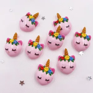 12 шт Kawaii красочные смолы Розовый Единорог Кабошоны для скрапбукинга DIY аксессуар Декор Фигурка ремесло OF996