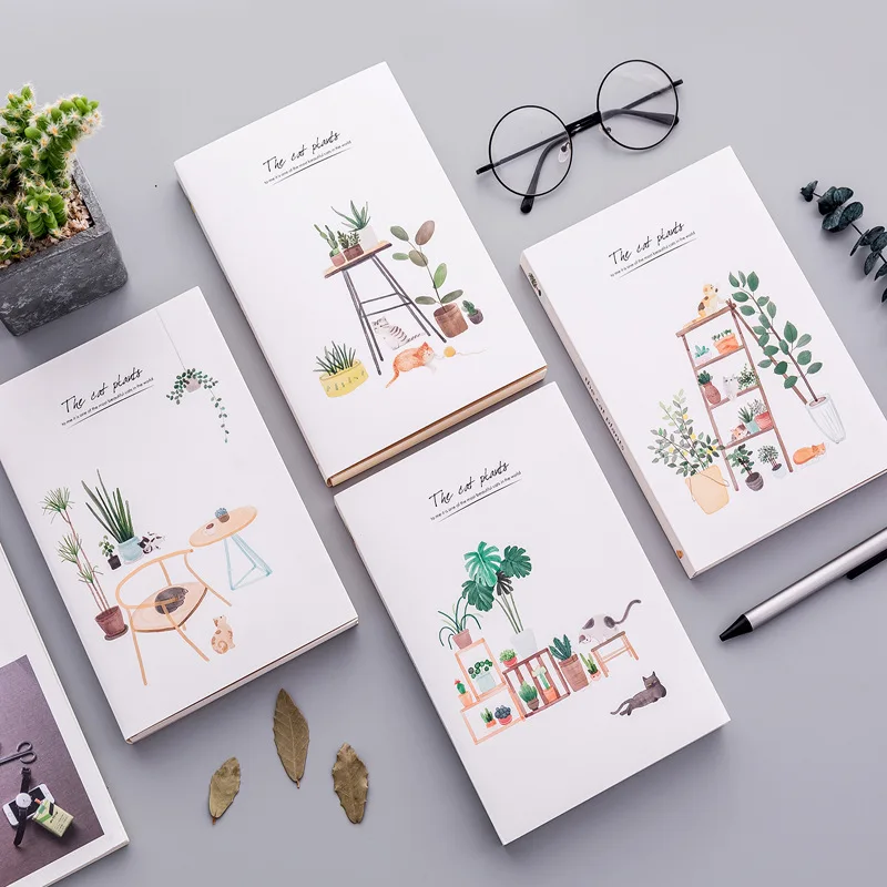 Кавайные животные твердая обложка 120 листов А5 блокнот дневник рисование простой