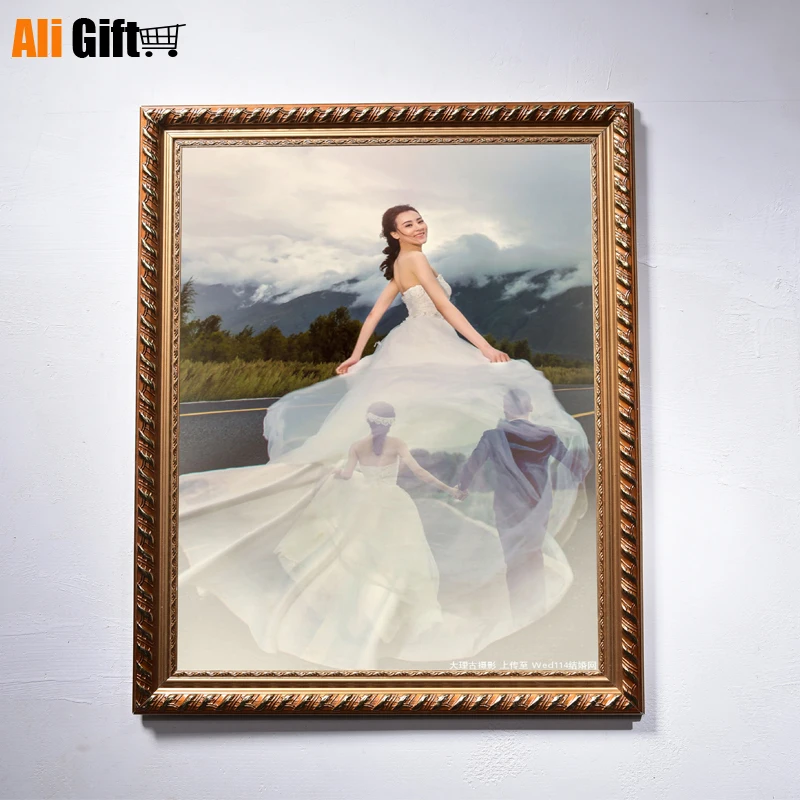 Простая современная Европейская фоторамка из твердой древесины A3 A4 Свадебная