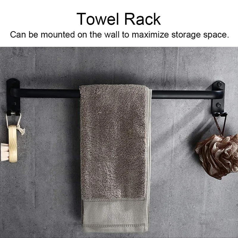 

Towel Rack Wall-Mounted Thickened Space Aluminum Towel Rack Single Towel Rack Household Hotel Bathroom Accessories