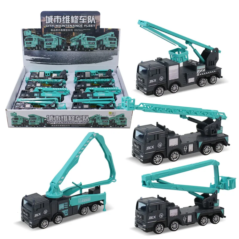 

New Hot City Maintenance Fleet simulation toy car model ladder cement pump Truck Aerial platform Truck rescue vehicle
