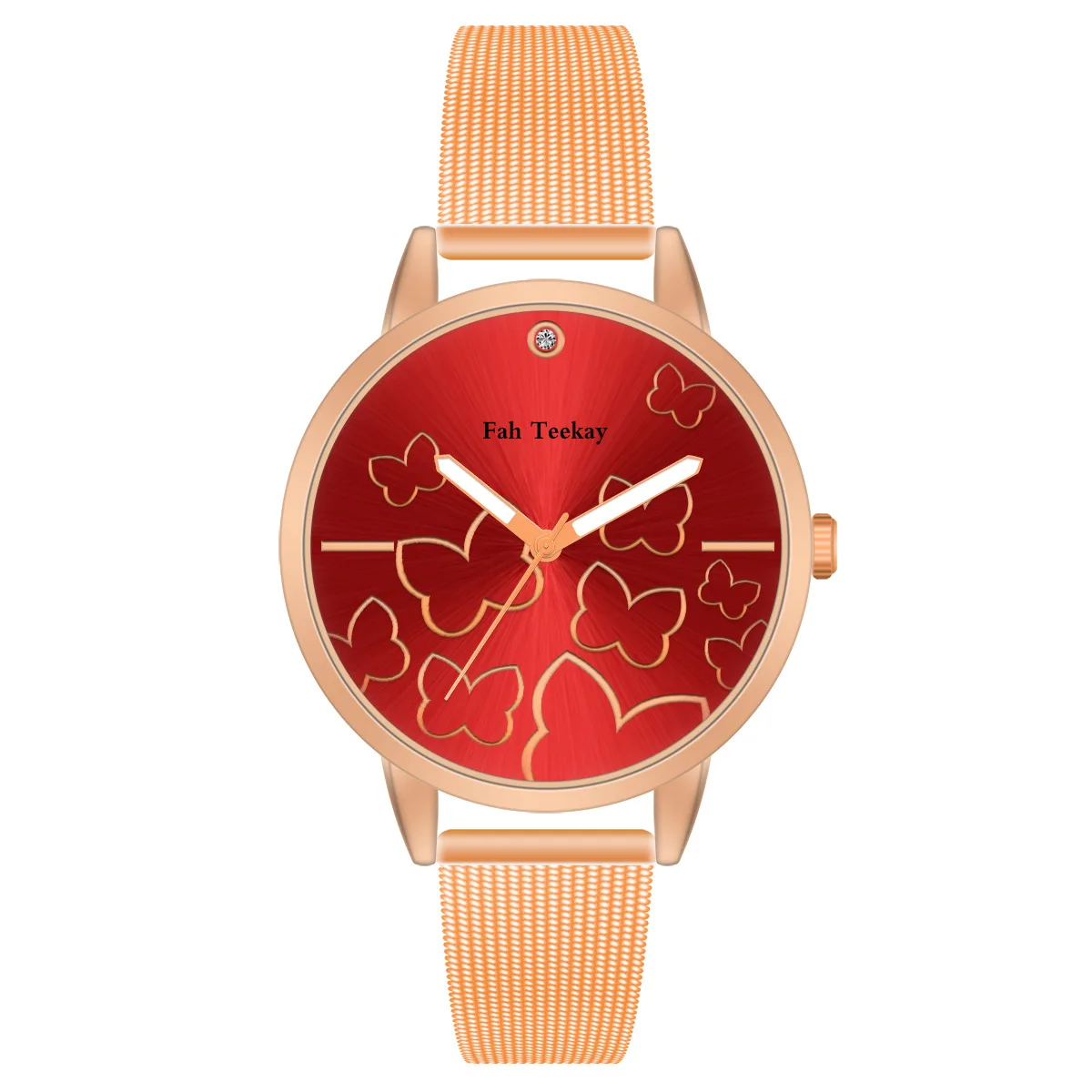 

2021 Simple Casual Butterfly Pattern Diamond Alloy Mesh Belt Women's Watch Hot Selling Thin Belt Fashion Quartz Watch Women