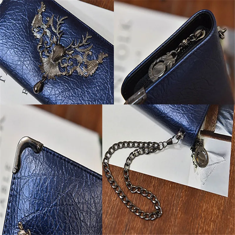 Женские Длинные кошельки из искусственной кожи с металлическим узором в виде